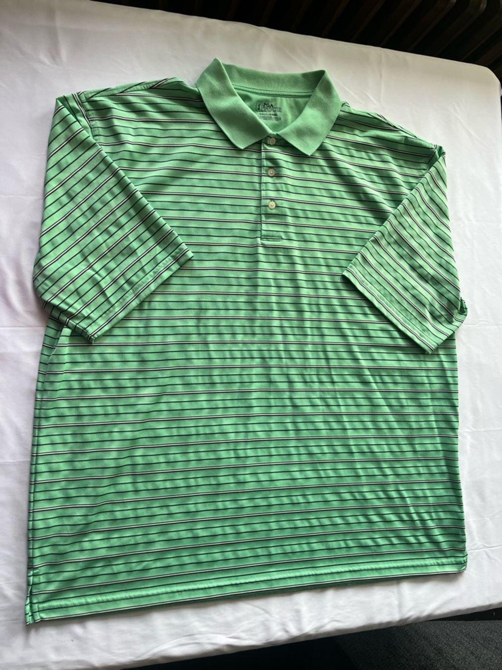 PGA Tour Mint Green Striped Polo
